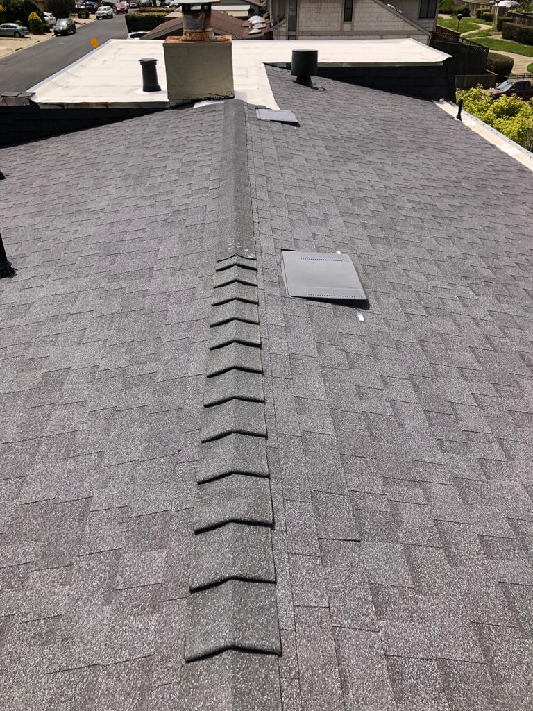 After:Before: Flat _ Pitched Roof_ Shingles_ Owens Corning_ Color Night Sky_ Flat Roof_ Plolyfresko Title 24 Torch Down