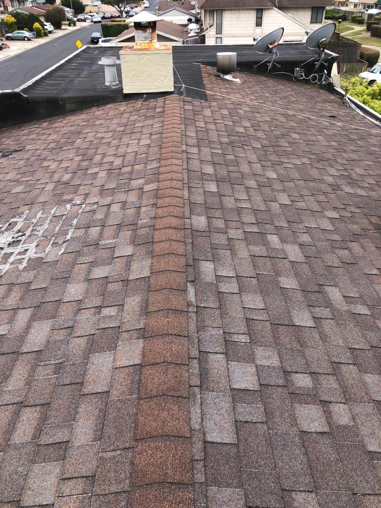 Before :Before: Flat _ Pitched Roof_ Shingles_ Owens Corning_ Color Night Sky_ Flat Roof_ Plolyfresko Title 24 Torch Down