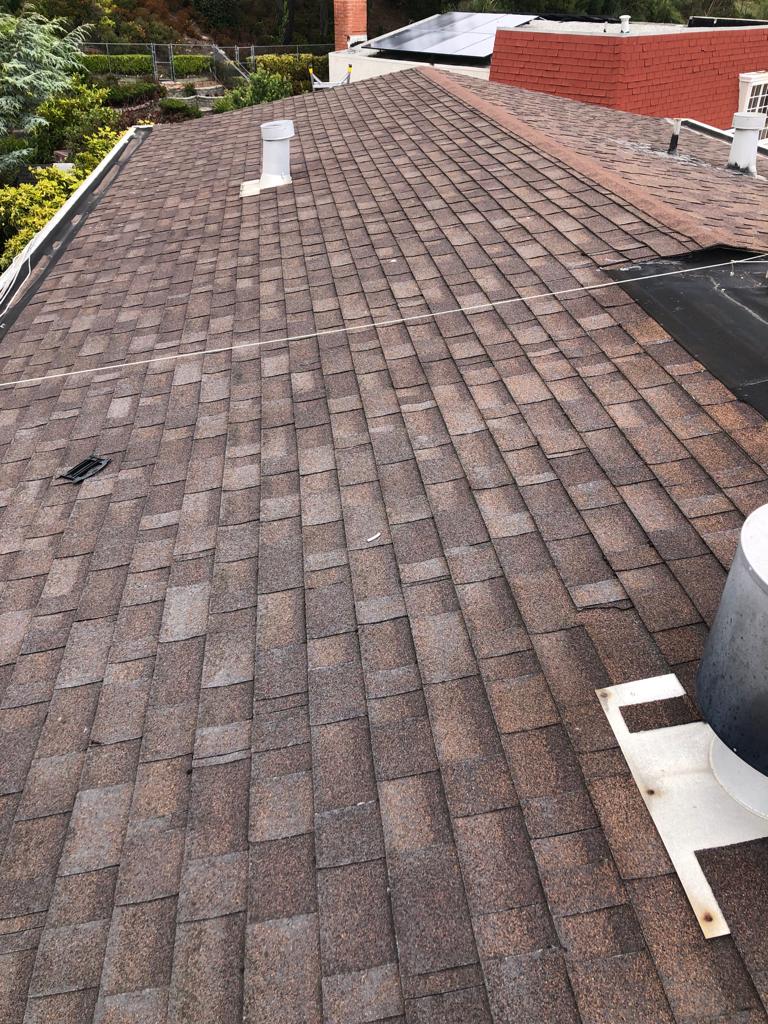 Before:Before: Flat _ Pitched Roof_ Shingles_ Owens Corning_ Color Night Sky_ Flat Roof_ Plolyfresko Title 24 Torch Down