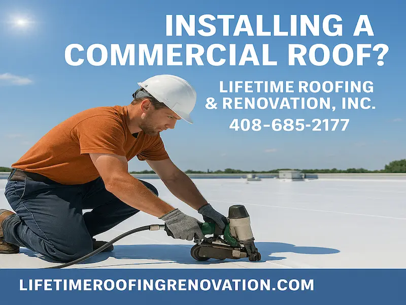 Flat commercial roof installation with HVAC units – Schedule a consultation with Lifetime Roofing