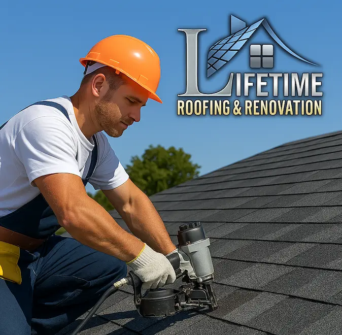 Shingle Roof Repair Person Repairing a shingle roof