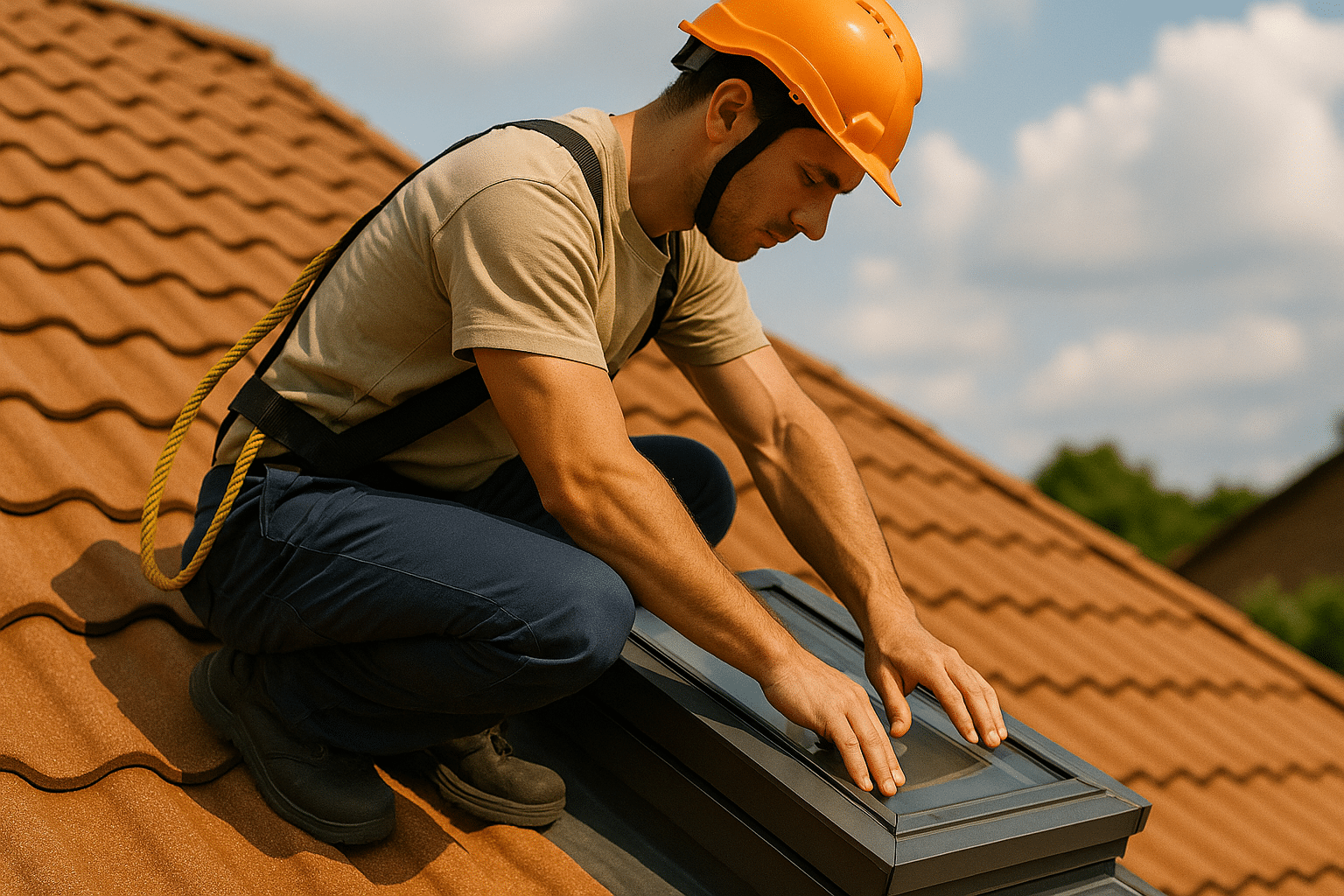 Professional Skylight Replacement on a Tiled Roof