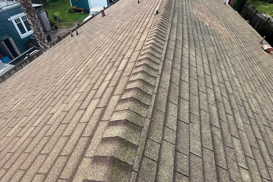 Shingle roof before image in Santa Cruz
