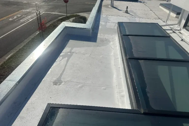 Commercial Flat roof with skylight installation
