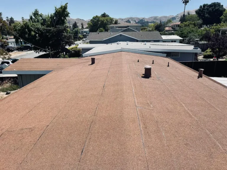 Newly installed Polyfresko Torch Down roof in Buff color at 2318 Marion Ave, Fremont, CA