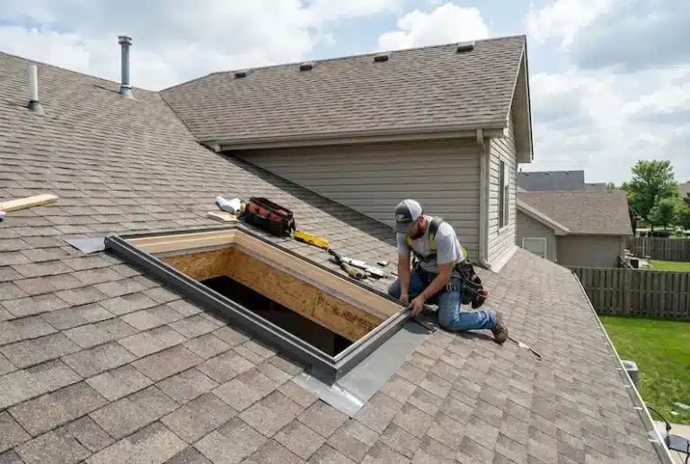 Ventura County Roofing contractor working on a roof