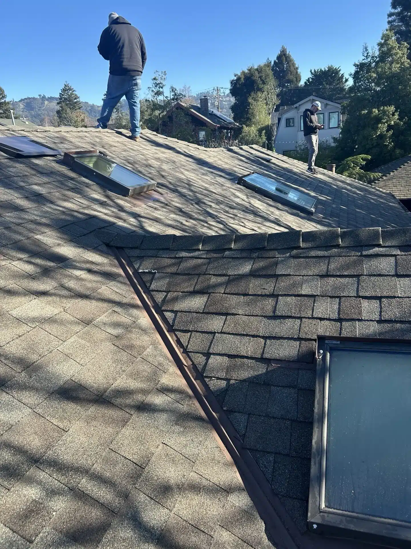 Completed shingle reroof at 6430 Colby Street, Oakland CA