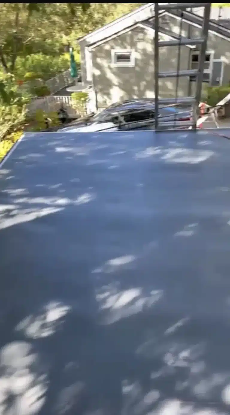 Finished dark gray TPO membrane on a low-slope roof in Los Gatos, CA 95030