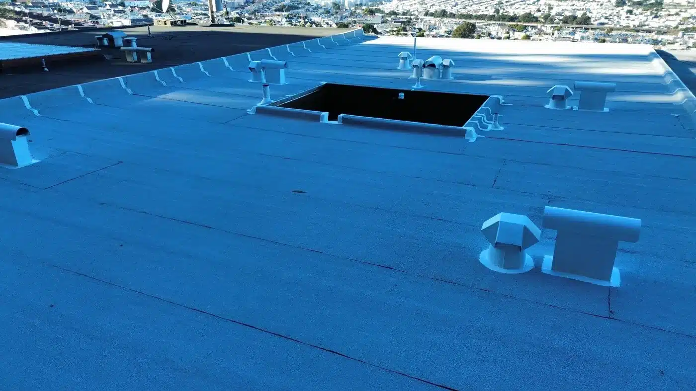 New flat roof on Templeton Avenue with the Daly City Westlake neighborhood in the background
