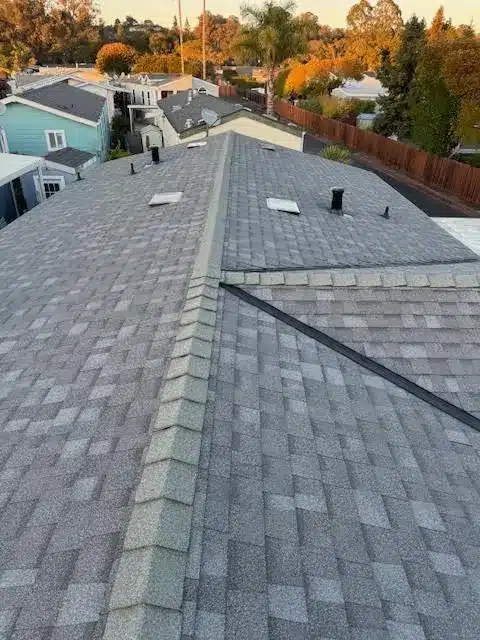 Completed shingle re-roof in Soquel, Santa Cruz County