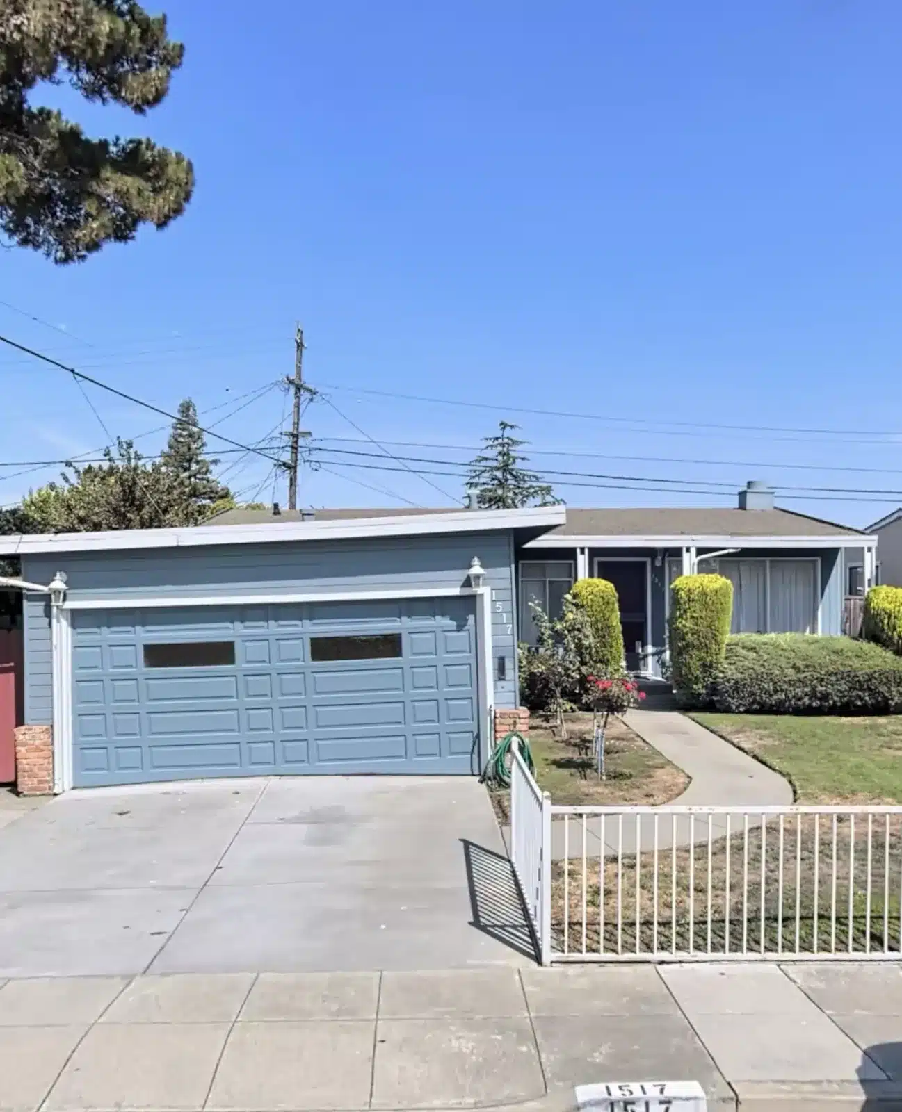 Single-storey home on Maxine Ave, San Mateo, photographed from the street before its roof replacement