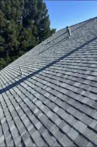 New gray Owens Corning Duration COOL shingle roof after the reroof in San Jose