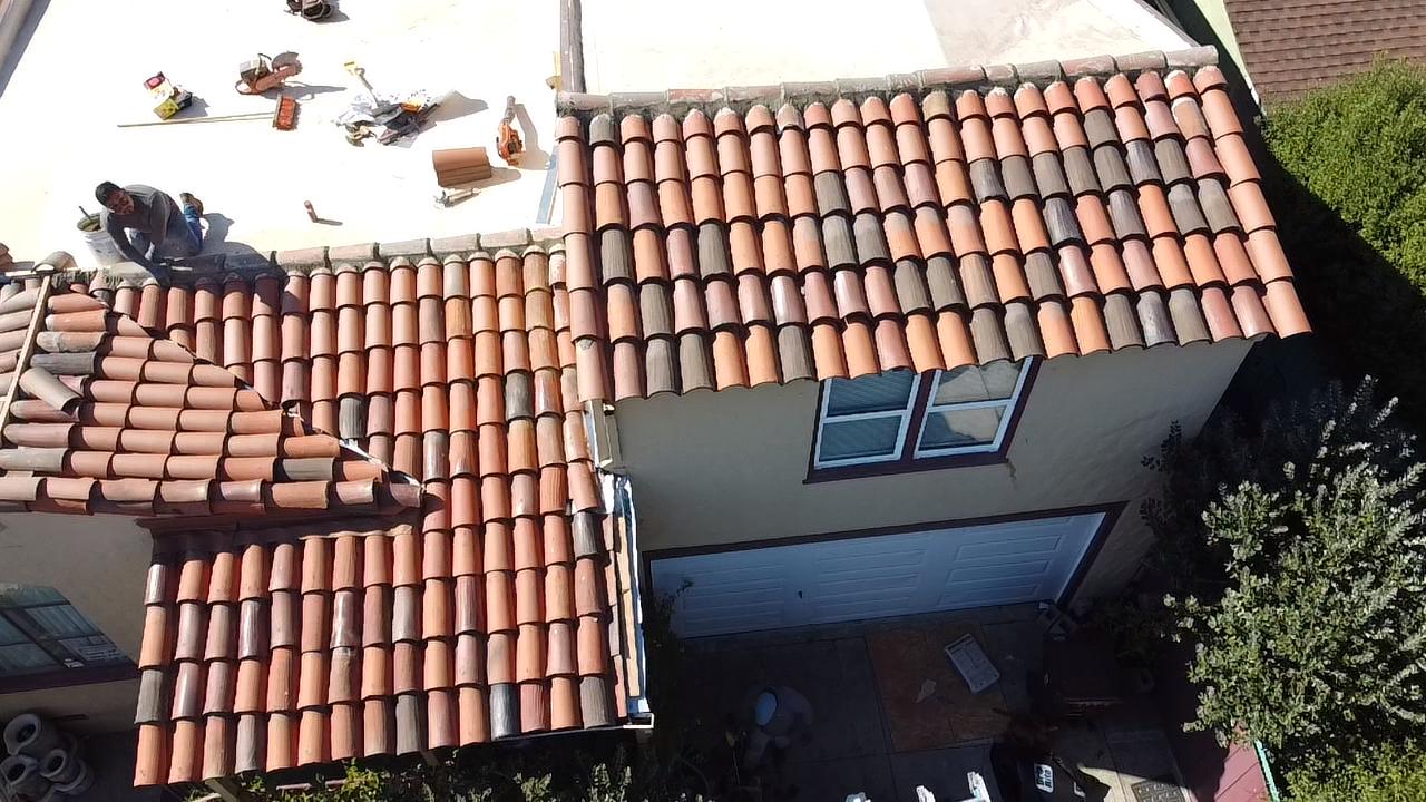 Clay Tile Roof Installation in process